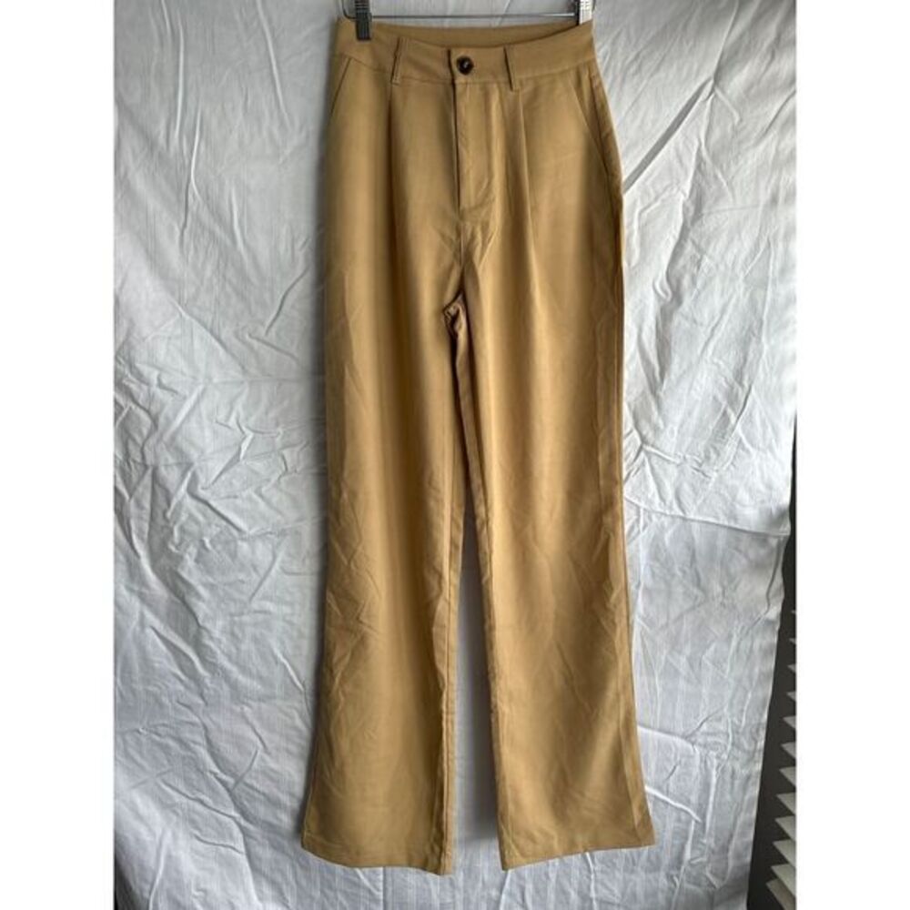 Commense Classic Khaki Trousers Versatile Straight Leg Pants Casual Wear Size XS